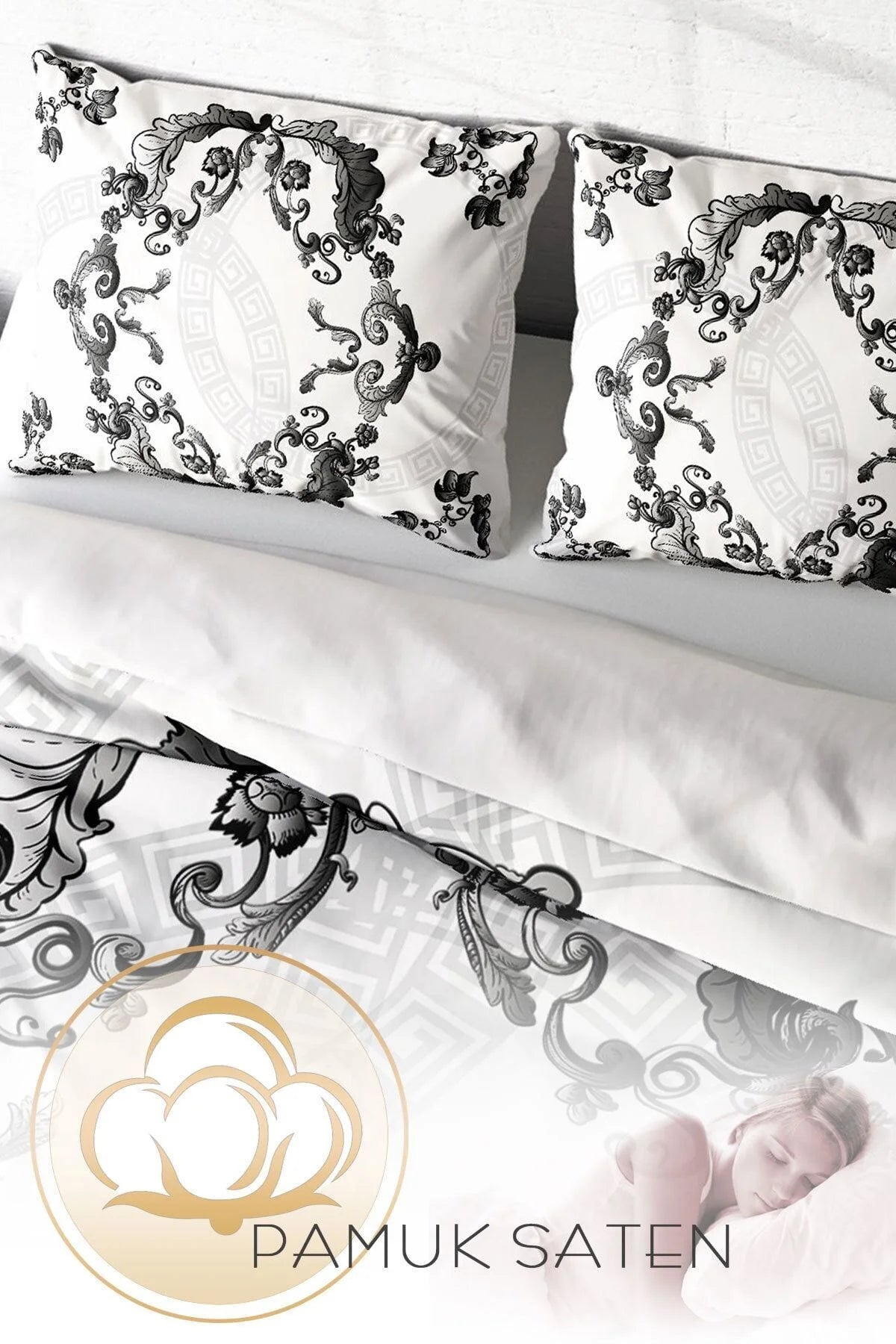 Silver Baraque 3D Çift Kişilik Nevresim Takımı