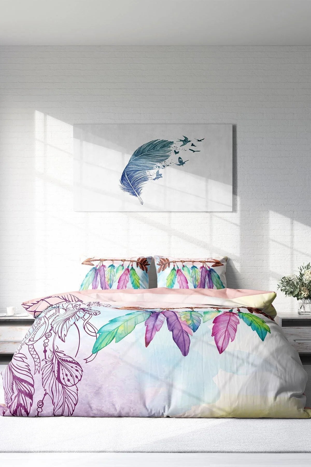 Sleep 3D Pamuk Saten Çift Kişilik Nevresim Takımı