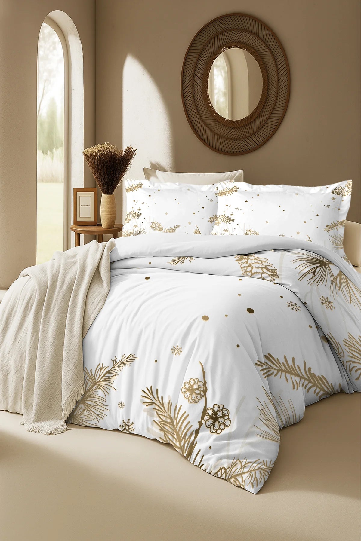 Soft 3D Pamuk Saten Çift Kişilik Nevresim Takımı