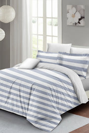 Soft Strip Luxury Çift Kişilik Pamuk Saten Nevresim Takımı