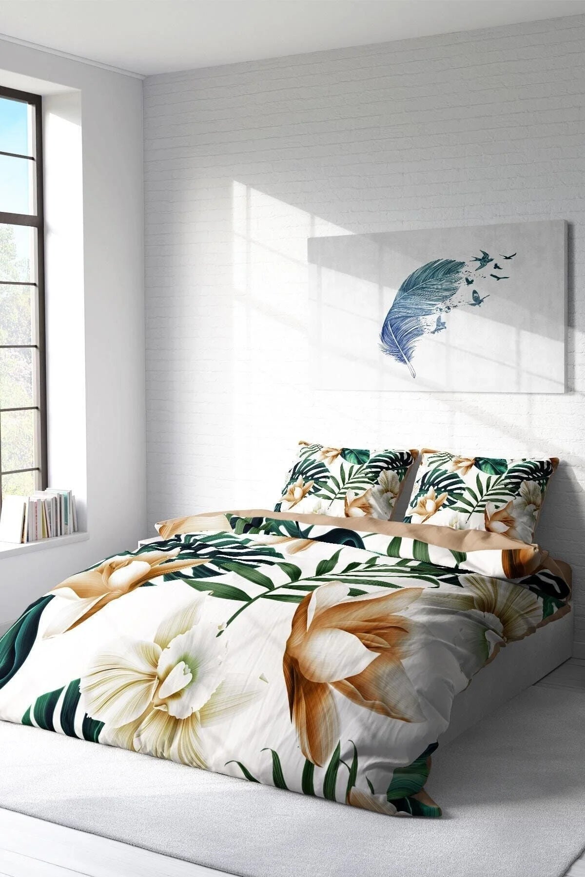 Soft Tropik 3D Çift Kişilik Nevresim Takımı