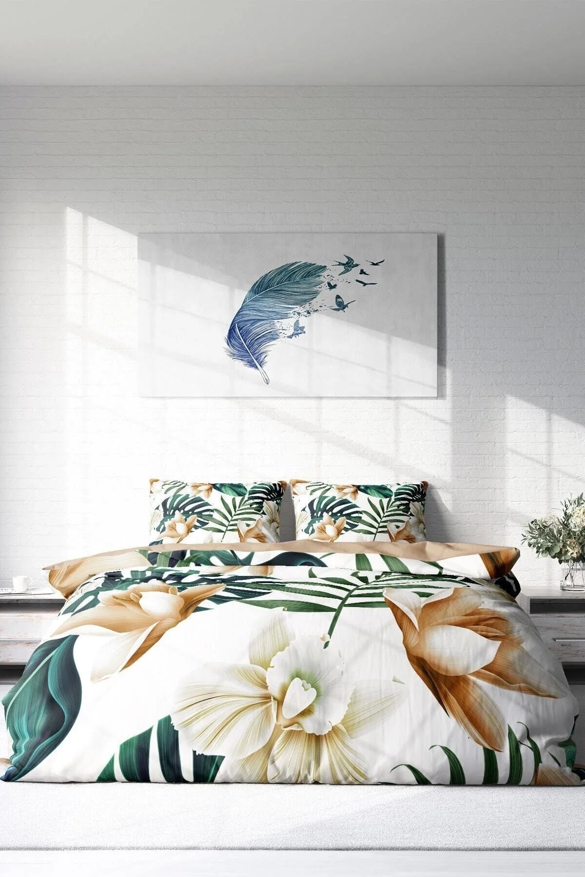 Soft Tropik 3D Çift Kişilik Nevresim Takımı