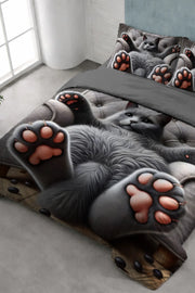 Tabby Naturel Pamuk Saten Çift Kişilik Nevresim Takımı