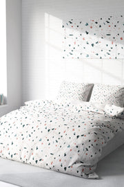 Terrazzo 3D Pamuk Saten Çift Kişilik Nevresim Takımı