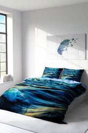 Wavy Sea 3D Pamuk Saten Çift Kişilik Nevresim Takımı