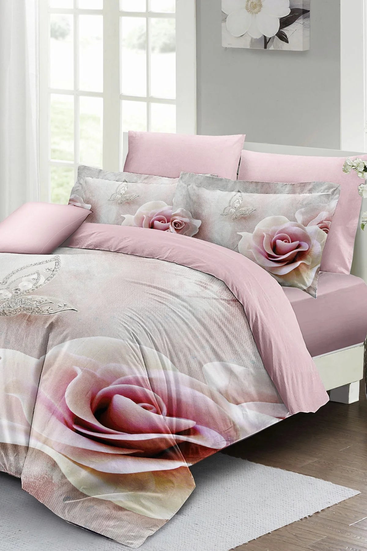 Wildrose 3D Çift Kişilik Nevresim Takımı