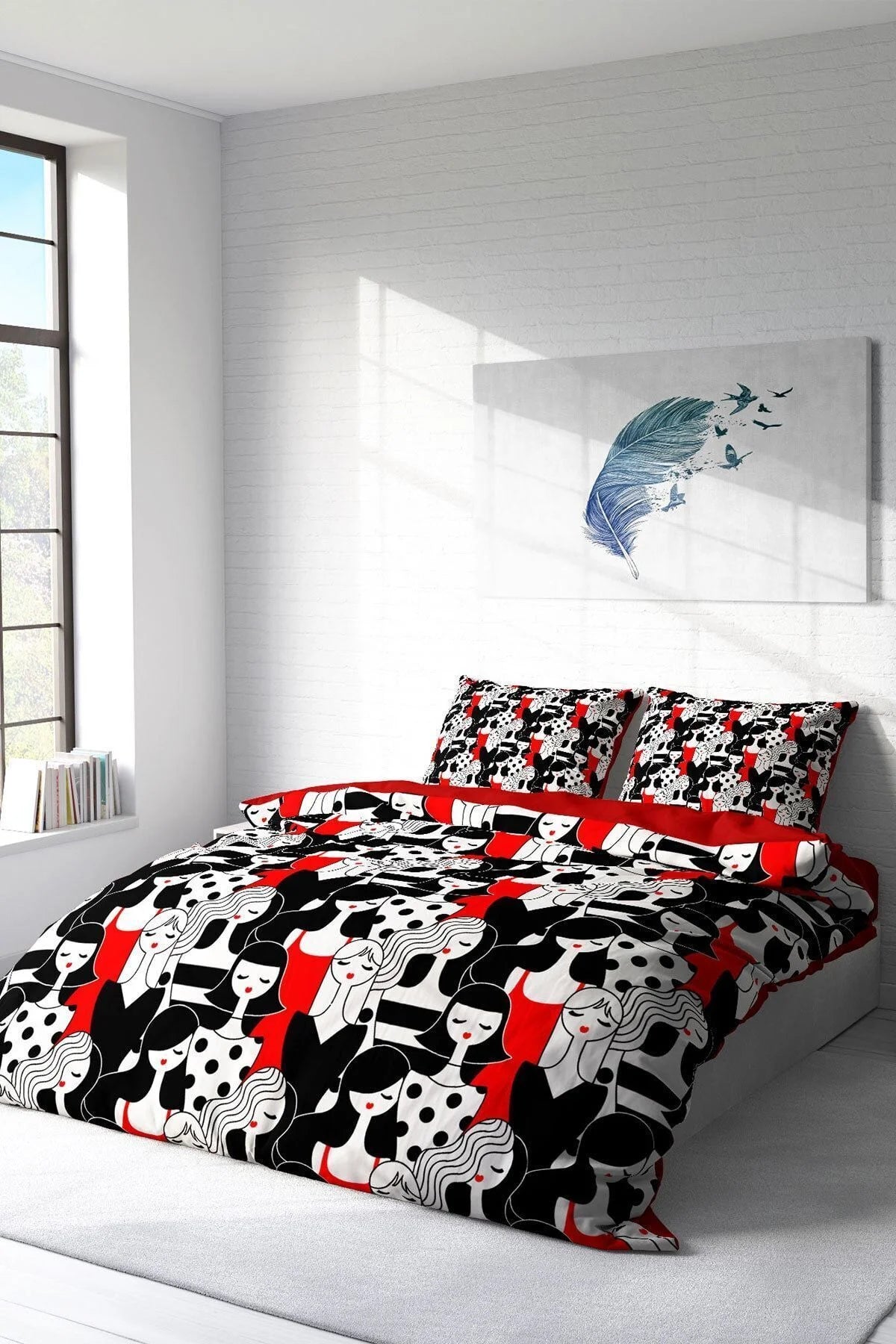 Womans Pattern 3D Çift Kişilik Nevresim Takımı