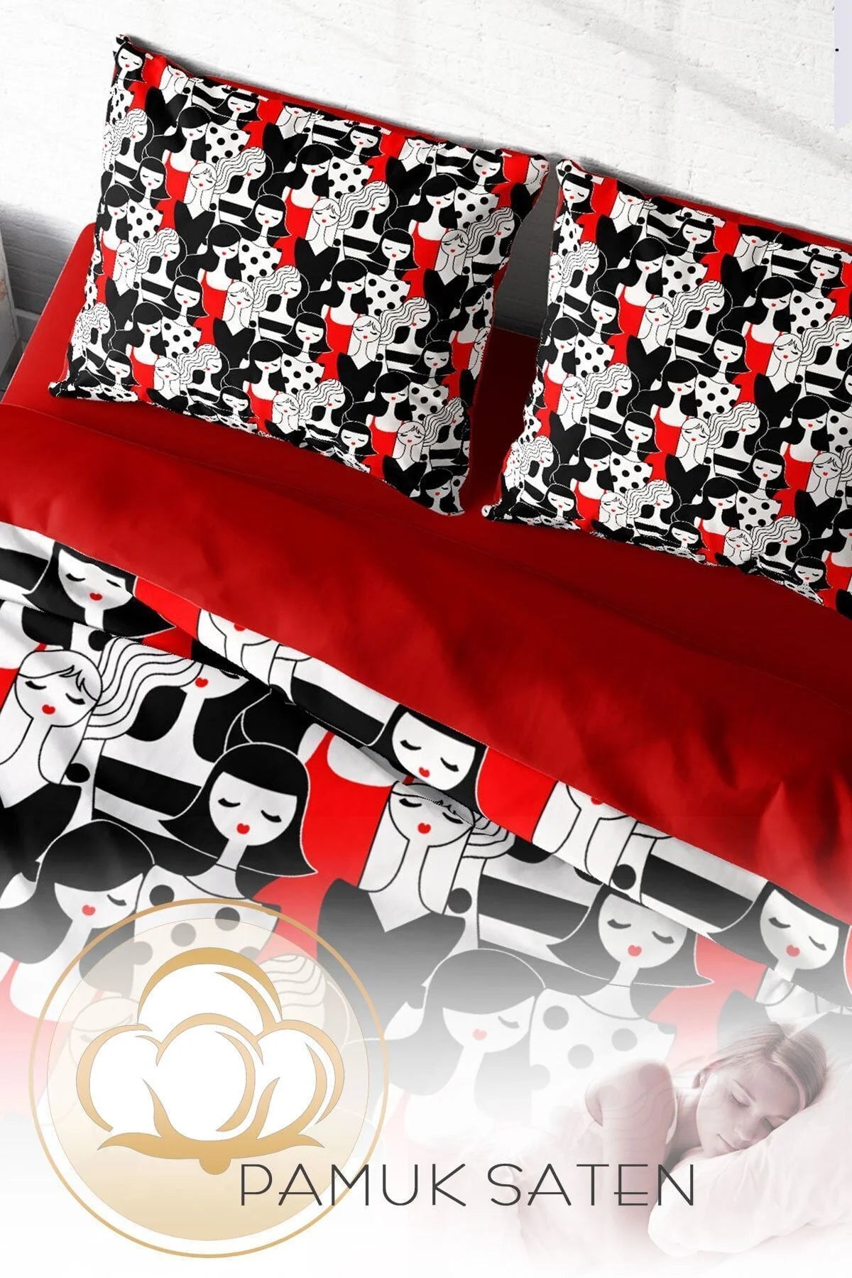 Womans Pattern 3D Çift Kişilik Nevresim Takımı