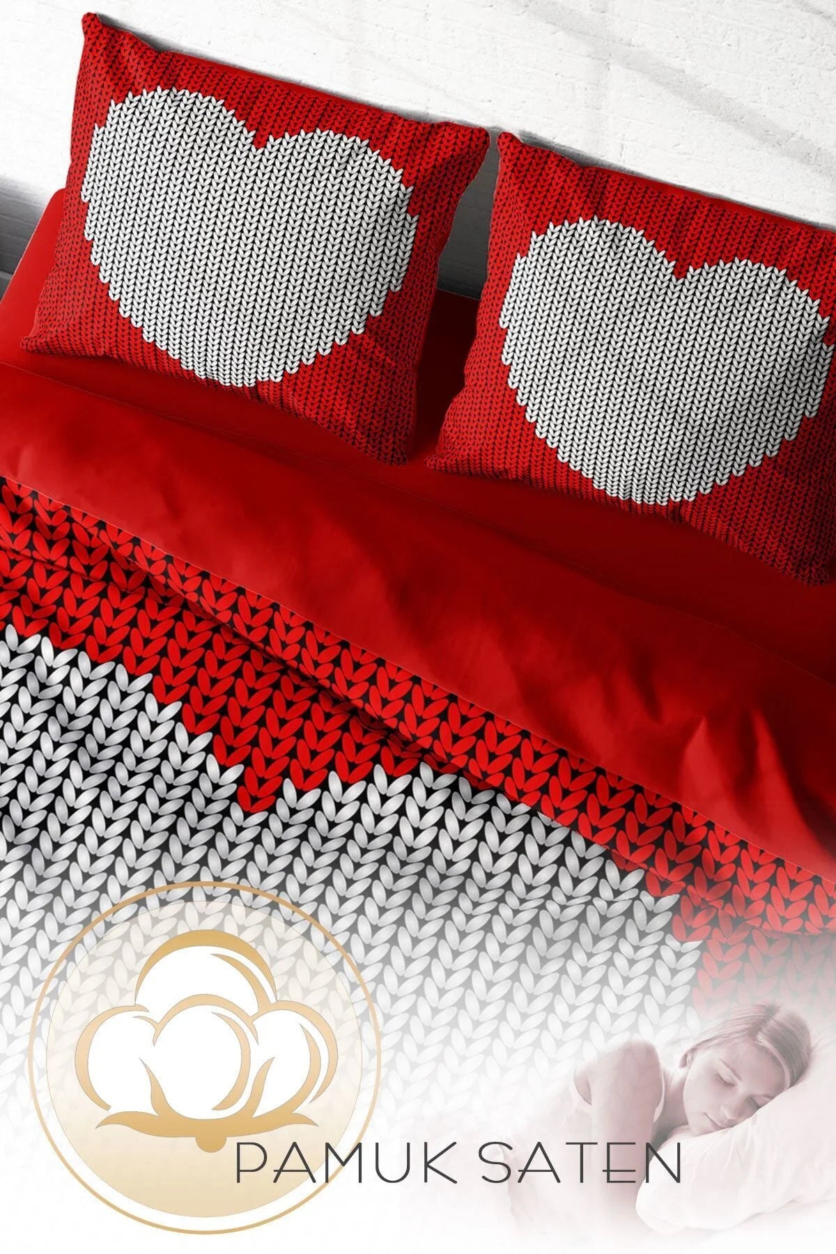 Woven Heart 3D Çift Kişilik Nevresim Takımı