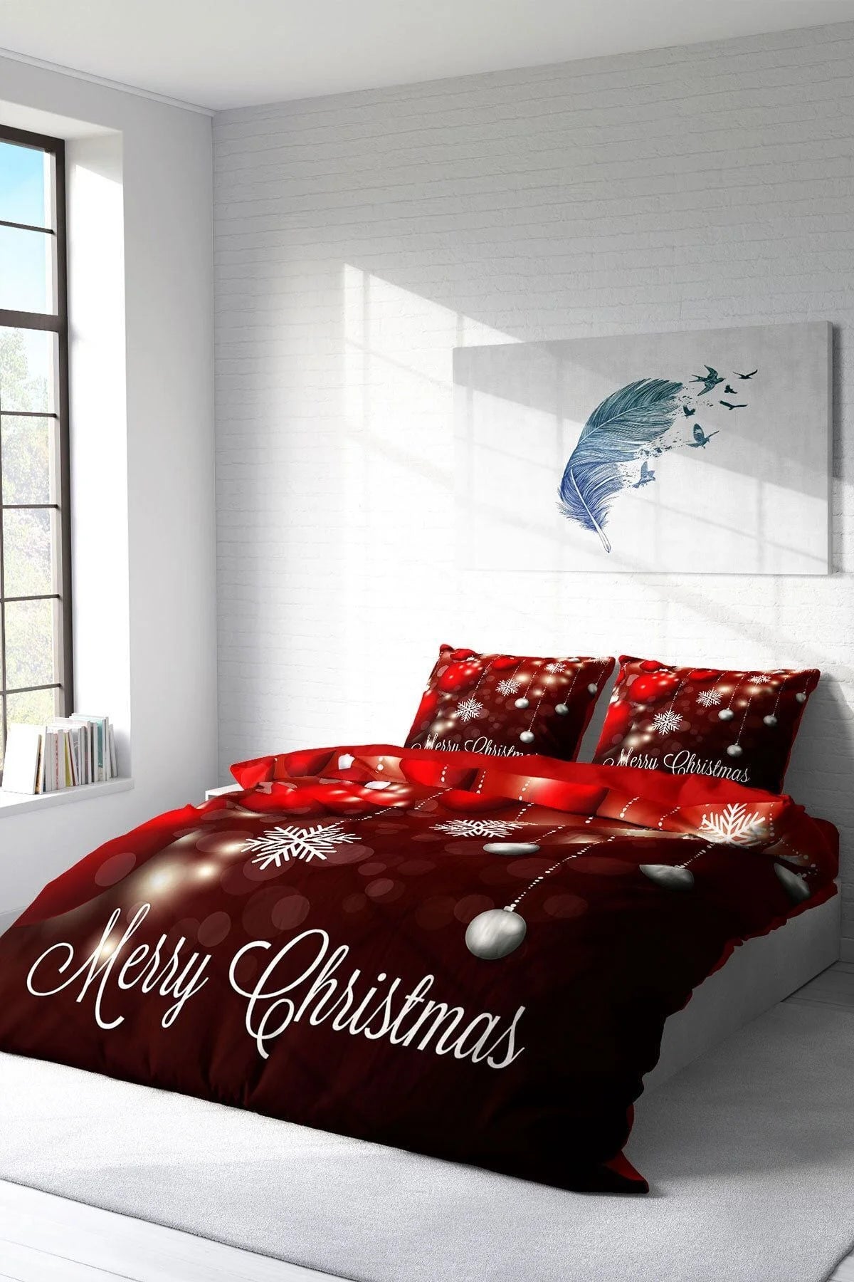 Yılbaşı Nevresim Takımı NY Flake 3D Dijital Baskılı Çift Kişilik Nevresim Takımı