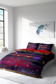 Yılbaşı Nevresim Takımı Ny Dark 3D Dijital Baskılı Çift Kişilik Nevresim Takımı