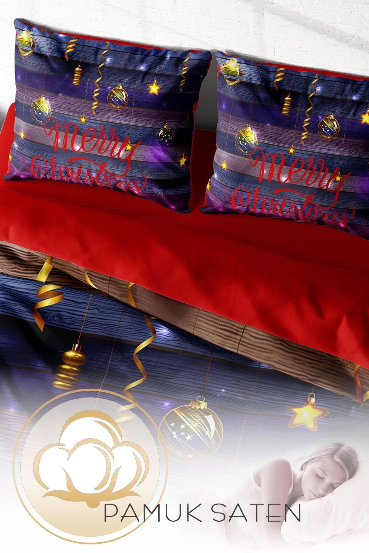 Yılbaşı Nevresim Takımı Ny Dark 3D Dijital Baskılı Çift Kişilik Nevresim Takımı