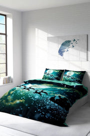 Yılbaşı Nevresim Takımı Ny Deer 3D Dijital Baskılı Çift Kişilik Nevresim Takımı