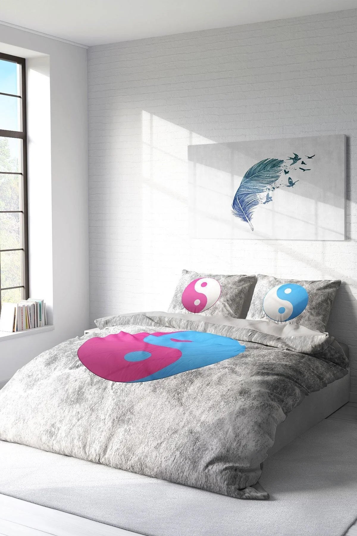 Ying Yang 3D Çift Kişilik Nevresim Takımı