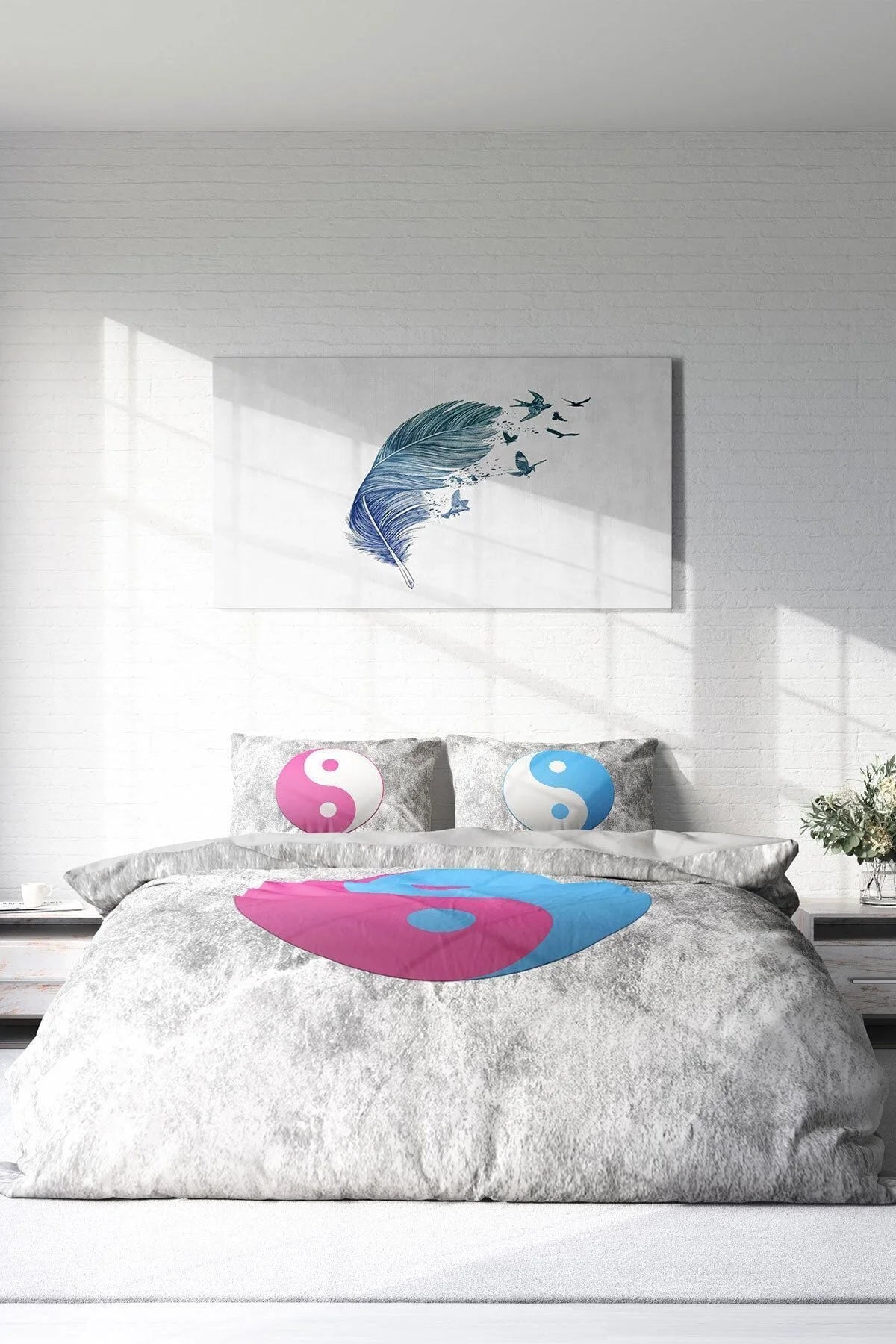 Ying Yang 3D Çift Kişilik Nevresim Takımı