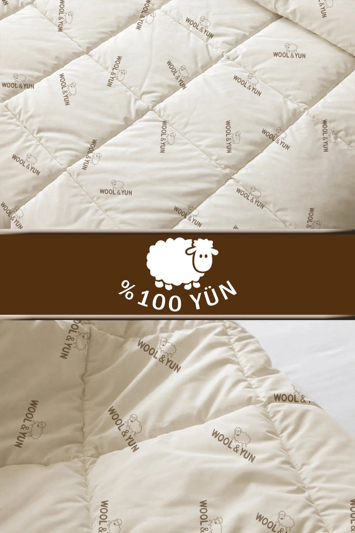 Yün Yorgan %100 Saf Merinos Kuzu Yünü Kokusuz Çift Kişilik | 3000 Gram