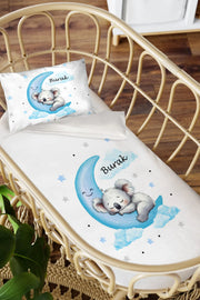 İsimli Bebek Nevresim %100 Pamuk Oeko-tex® Sertifikalı - Mavi