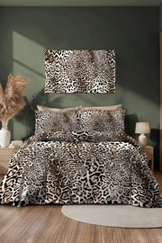 %100 Pamuk Classical Leopard Nevresim Takımı – 5D Dijital Baskı, Oeko-Tex Sertifikalı
