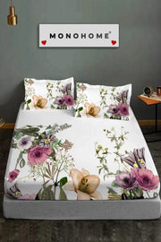 Flower Shower Lastikli Çarşaf %100 Pamuk Oeko-tex Sertifikalı 3D Dijital 60 Tel