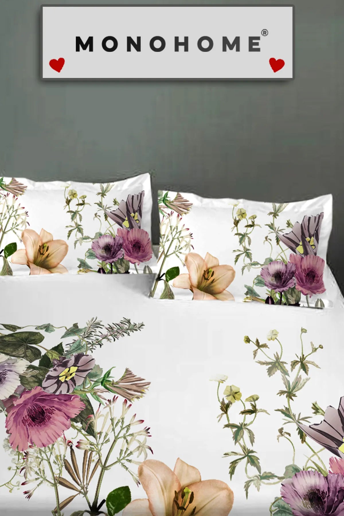 Flower Shower Lastikli Çarşaf %100 Pamuk Oeko-tex Sertifikalı 3D Dijital 60 Tel