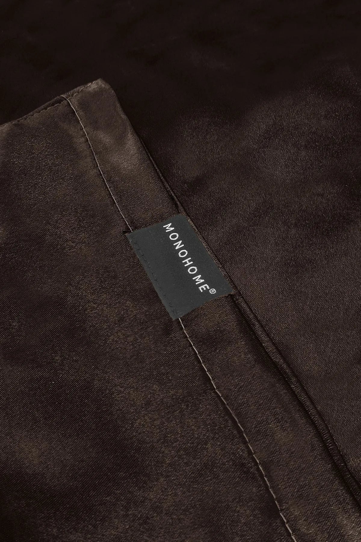 İpek Saten Yastık Kılıfı 2 Adet 50x70cm 1 Adet Saten Tokalı Kahverengi