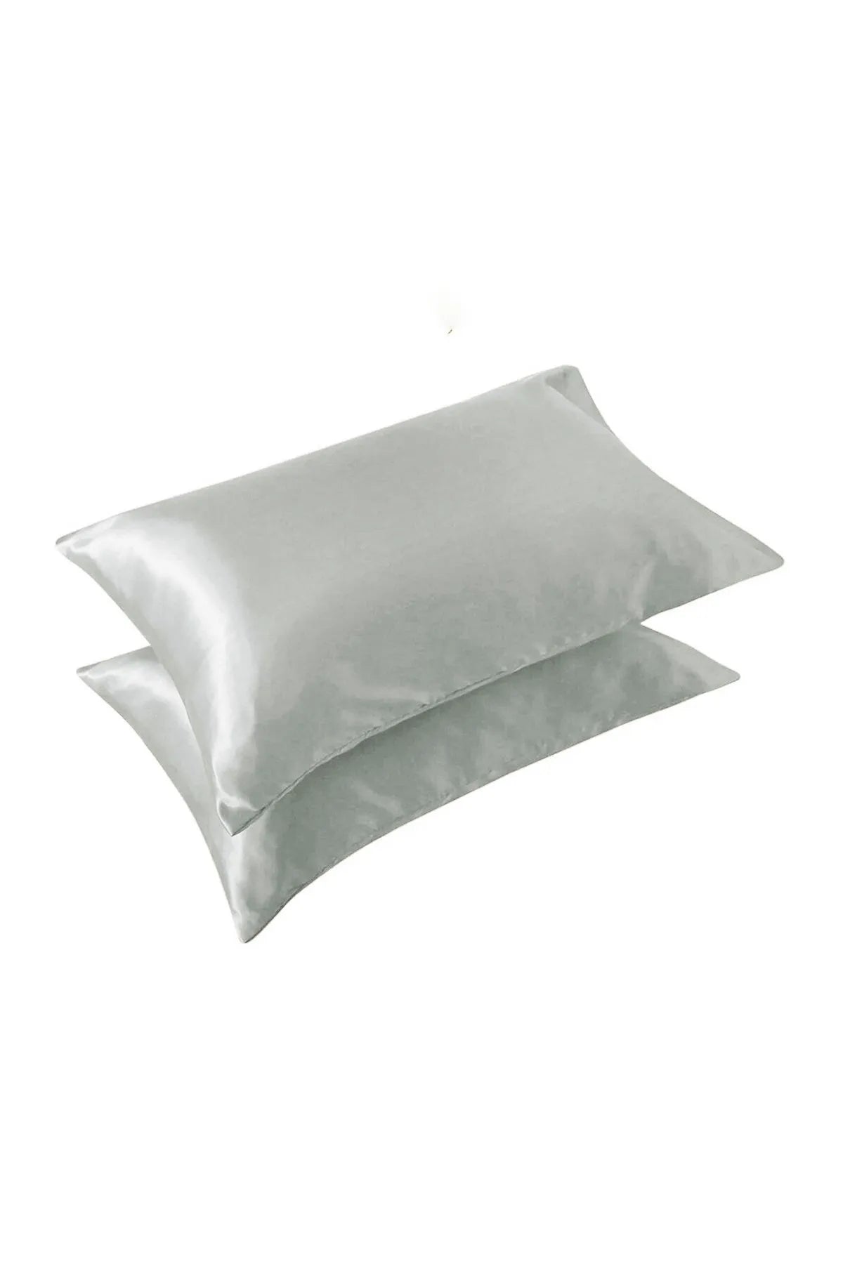 İpek Saten Yastık Kılıfı 2 Adet 50x70cm 1 Adet Saten Tokalı Silver
