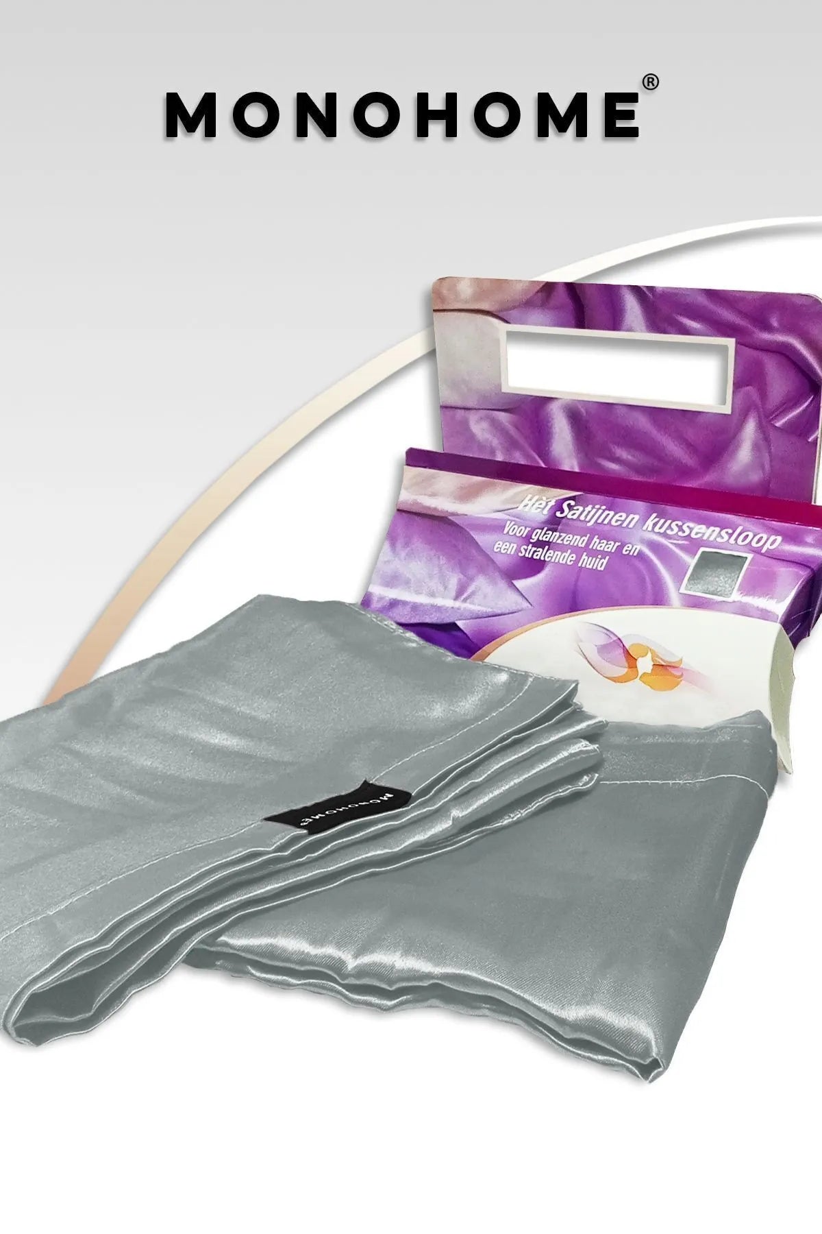 İpek Saten Yastık Kılıfı 2 Adet 50x70cm 1 Adet Saten Tokalı Silver