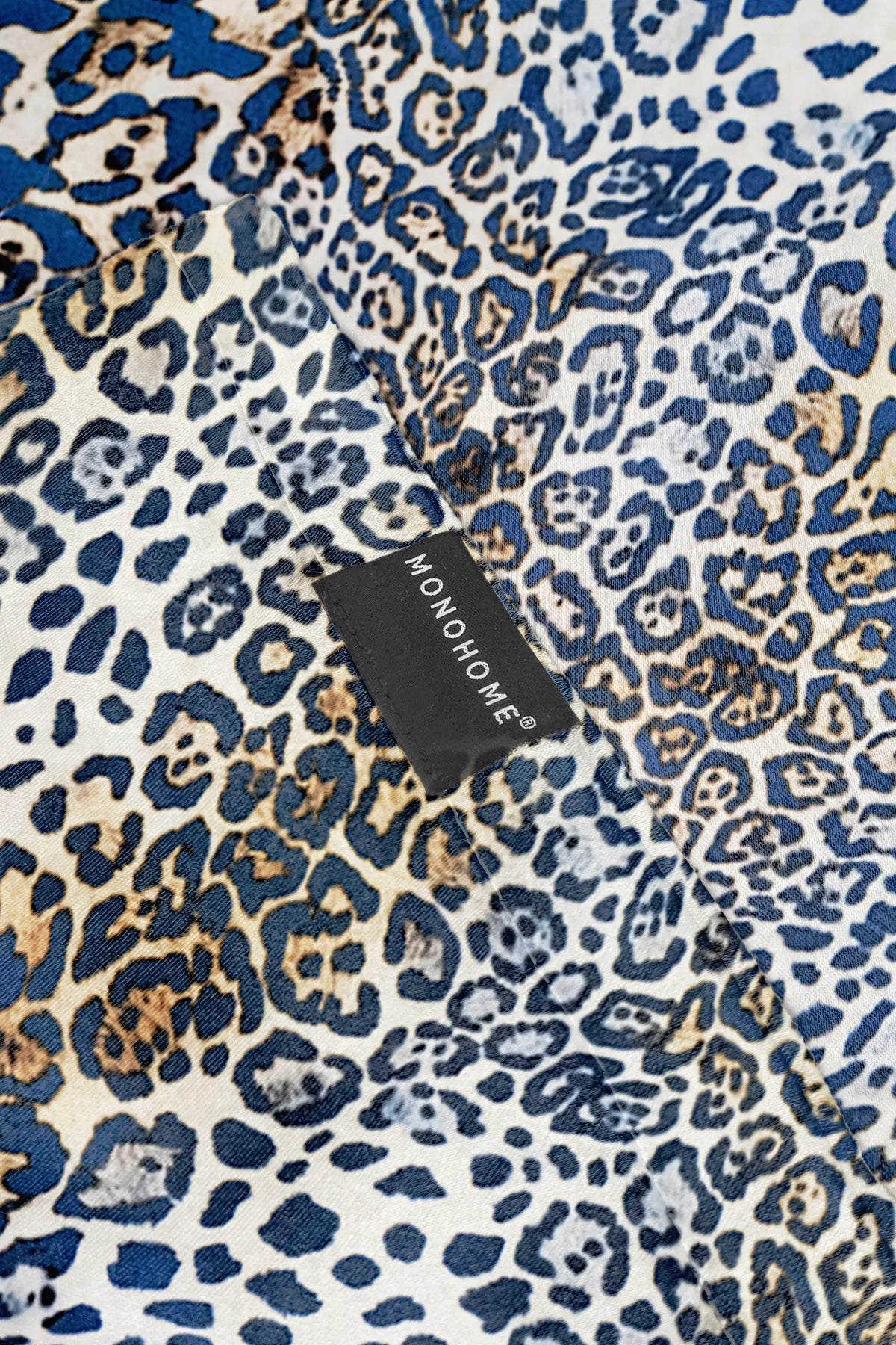 İpek Saten Yastık Kılıfı 2 Adet 50x70cm 2 Adet Saten Tokalı Blue Leopar