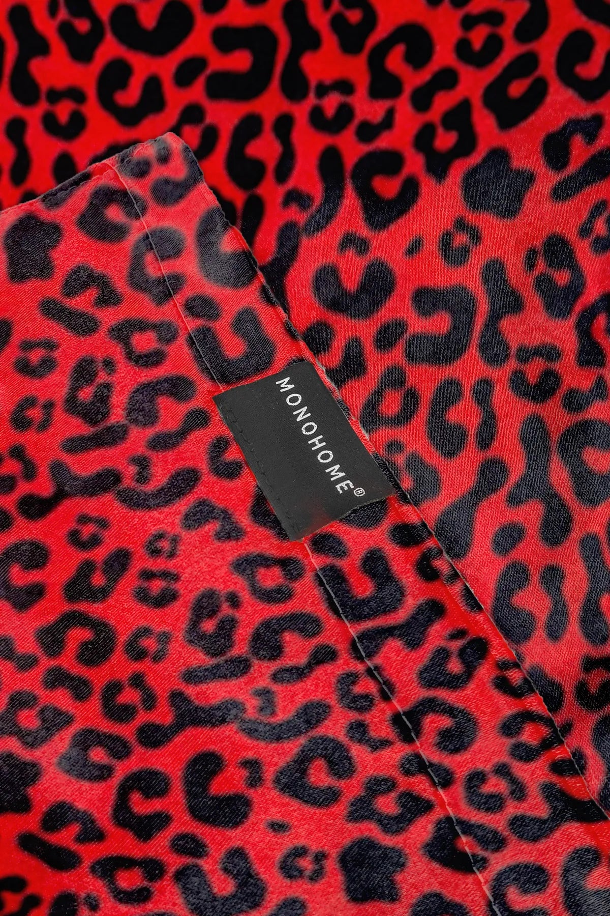 İpek Saten Yastık Kılıfı 2 Adet 50x70cm 2 Adet Saten Tokalı Red Leopar