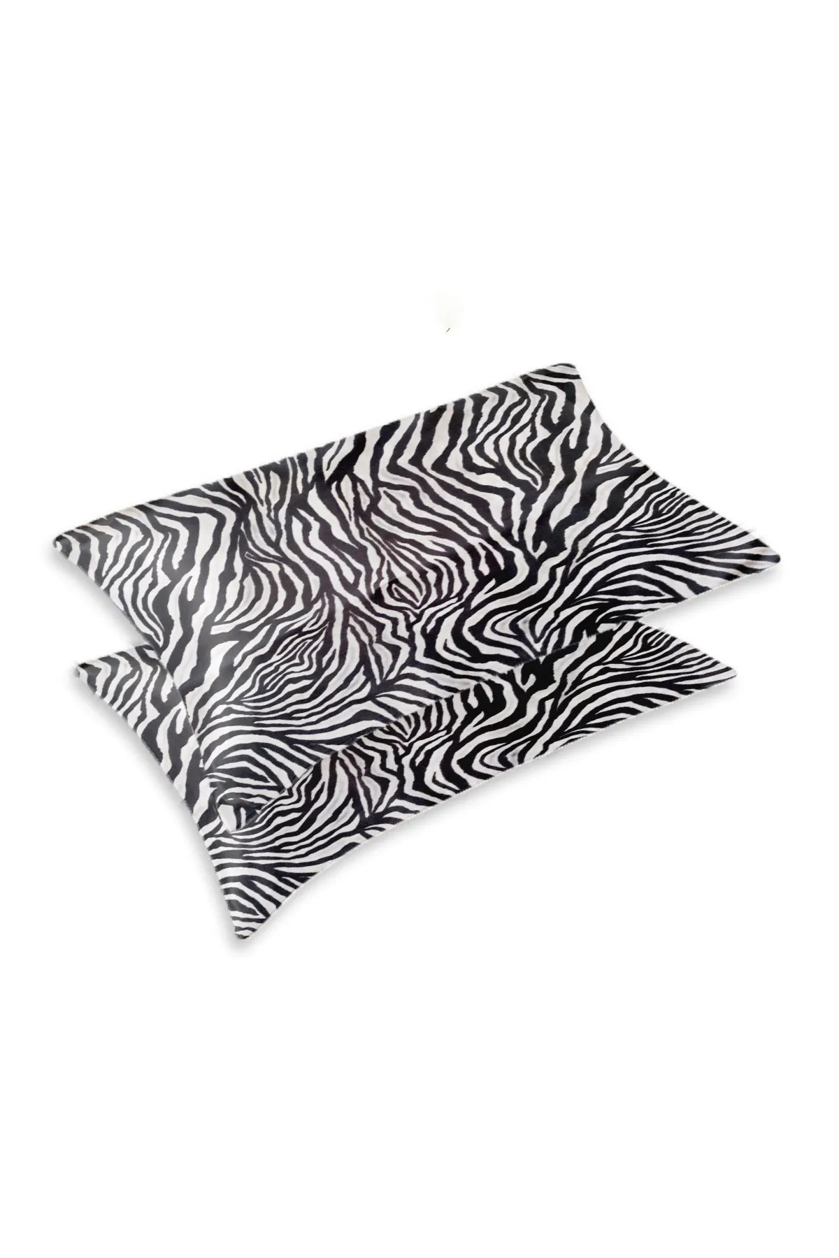 İpek Saten Yastık Kılıfı 2 Adet 50x70cm 2 Adet Saten Tokalı Zebra