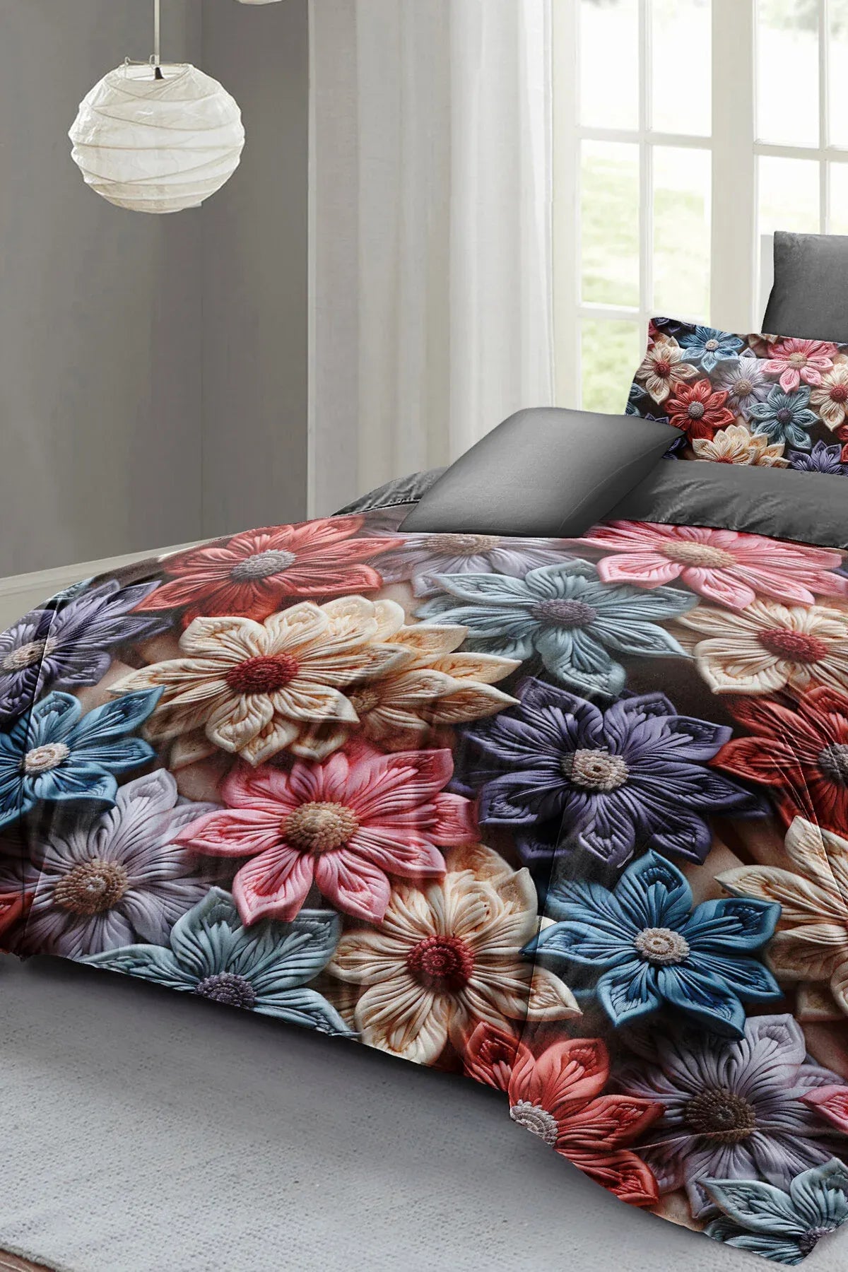 Motif Desenli 5D Dijital Pamuk Saten Nevresim Takımı – Çift Kişilik