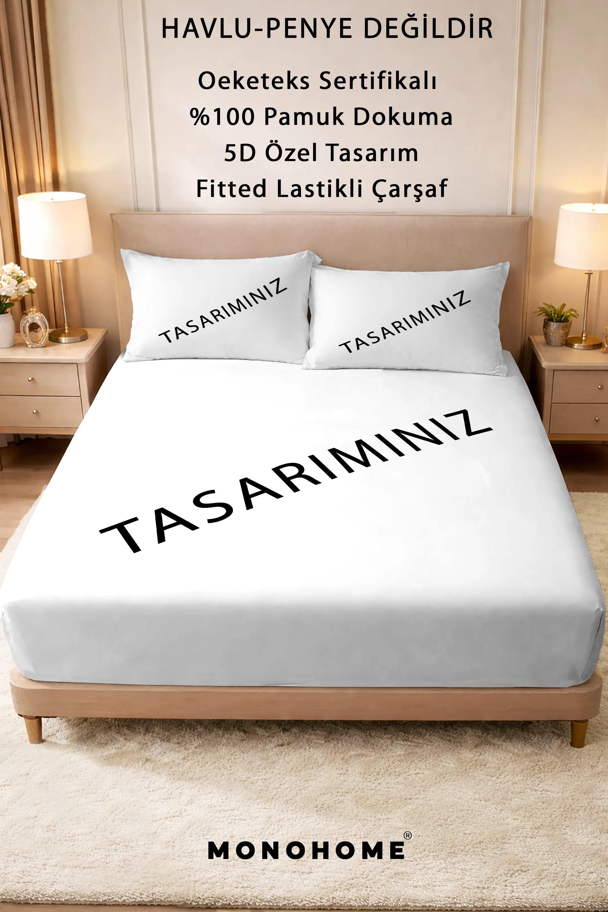 Kişiye Özel Resimli %100 Pamuk Yastıklı Çarşaf Takımı - TASARIMINIZ