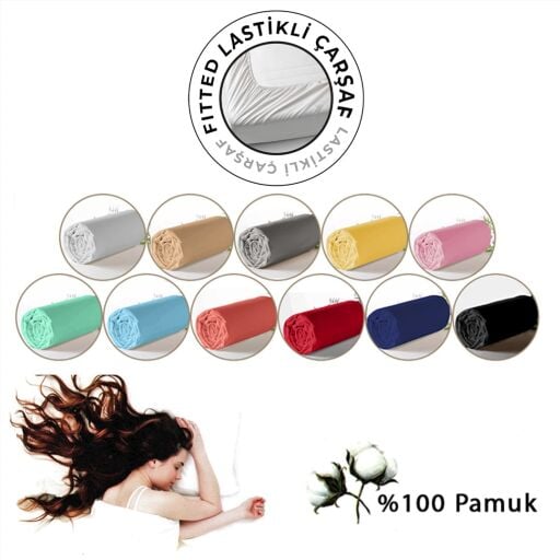 %100 Pamuk Fitted Lastikli Çarşaf 