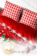 Yılbaşı Süsü 2023 Merry Christmas Çift Kişilik 3d Nevresim Takımı Pamuk Saten