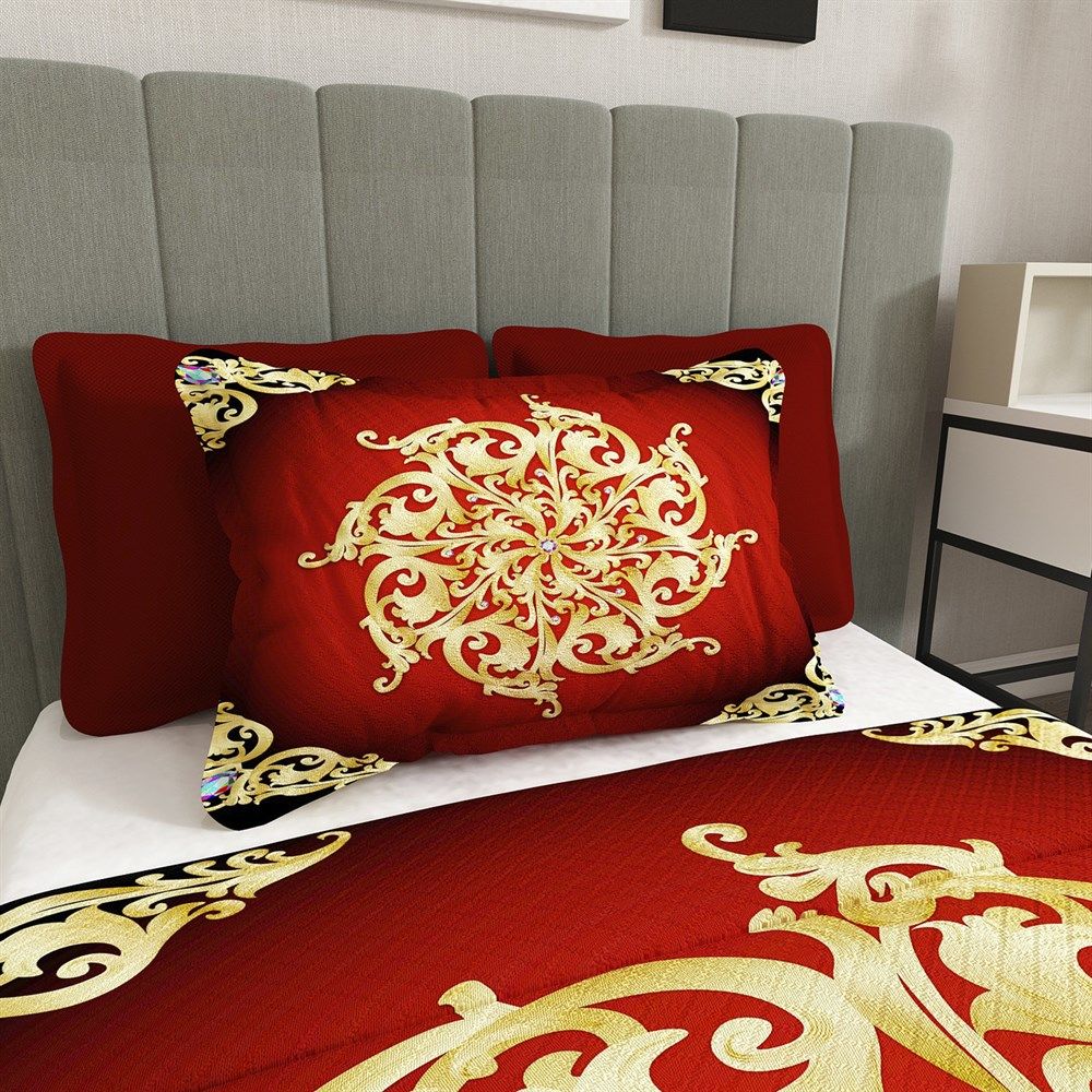 Tek Kişilik Pike Takımı Jakar Dokuma Pamuklu 3d Baroque Design