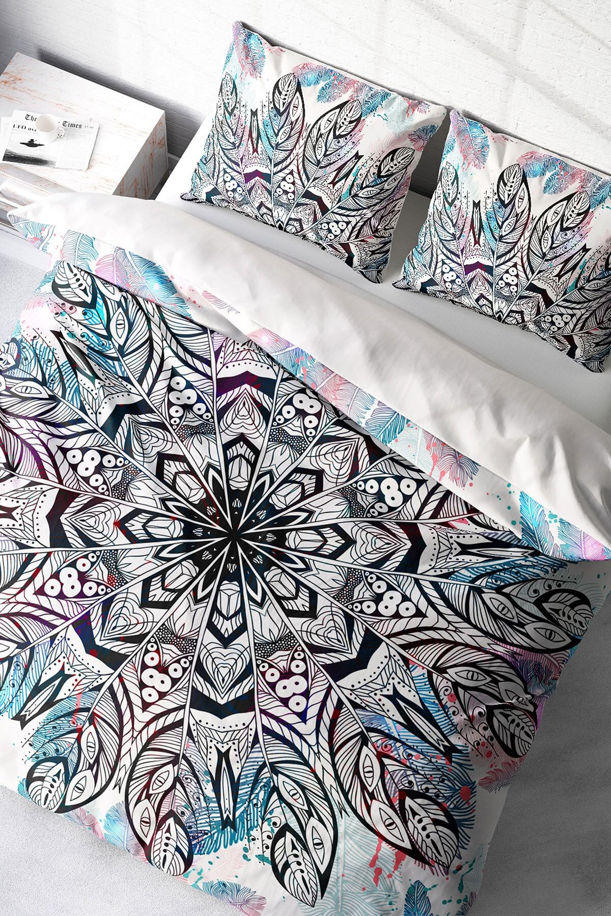 Ethnic Mandala2 3d Pamuk Saten Çift Kişilik Nevresim Takımı