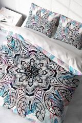 Ethnic Mandala2 3d Pamuk Saten Çift Kişilik Nevresim Takımı
