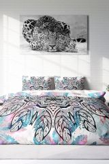 Ethnic Mandala2 3d Pamuk Saten Çift Kişilik Nevresim Takımı