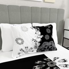 Tek Kişilik Pike Takımı Jakar Dokuma Pamuklu 3d Black & White