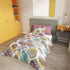 Tek Kişilik Pike Takımı Jakar Dokuma Pamuklu 3d Patchwork Tiles