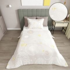 Tek Kişilik Pike Takımı Jakar Dokuma Pamuklu 3d Soft Circles