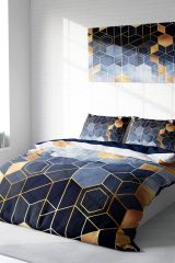 Arty Blue 3d Pamuk Saten Çift Kişilik Nevresim Takımı