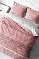 Pink Simurg 3d Pamuk Saten Çift Kişilik Nevresim Takımı