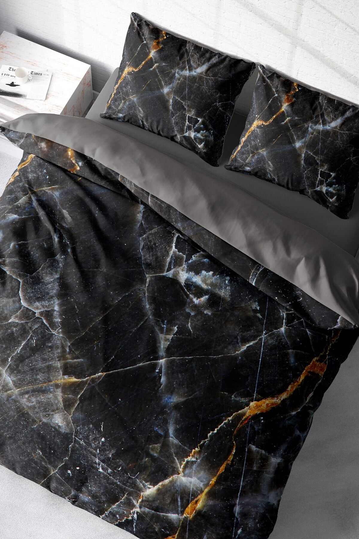 Lux Marble 3d Pamuk Saten Çift Kişilik Nevresim Takımı