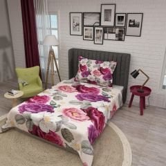 Tek Kişilik Pike Takımı Jakar Dokuma Pamuklu 3d Flower Dream