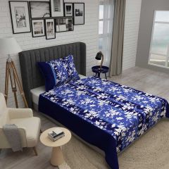 Tek Kişilik Pike Takımı Jakar Dokuma Pamuklu 3d Blue Stripe