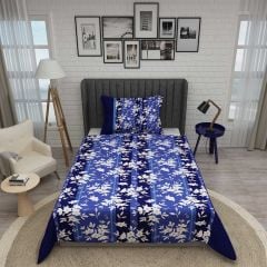 Tek Kişilik Pike Takımı Jakar Dokuma Pamuklu 3d Blue Stripe