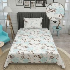 Tek Kişilik Pike Takımı Jakar Dokuma Pamuklu 3d Blue Daisy