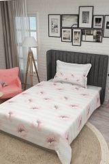 Tek Kişilik Pike Takımı Jakar Dokuma Pamuklu 3d Pink Poppy