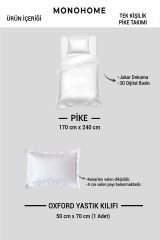 Tek Kişilik Pike Takımı Jakar Dokuma Pamuklu 3d Pink Poppy